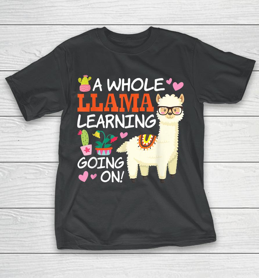 A Whole Llama Learning Going On Teachers Students Alpaca Lovers Gift T-Shirt
