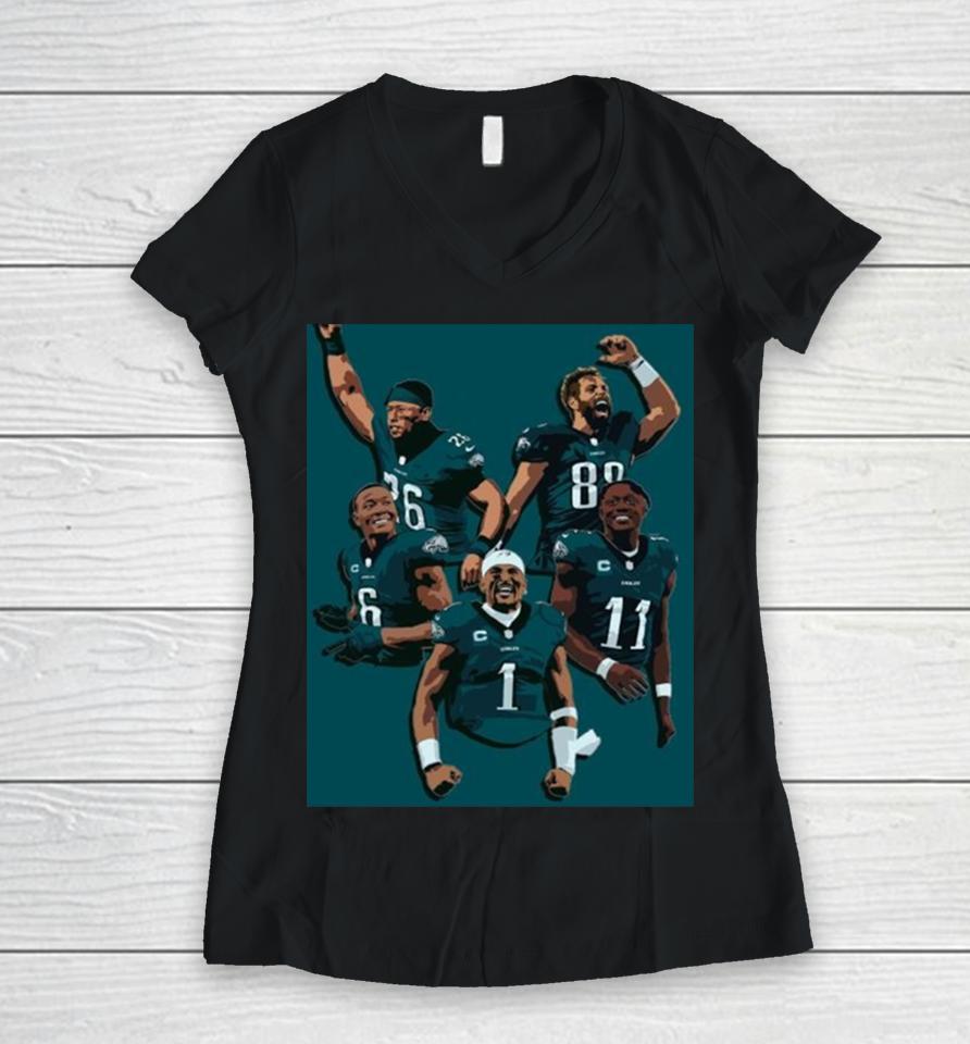 A Work Of Art Literally For Philadelphia Eagles Nfl Women V-Neck T-Shirt