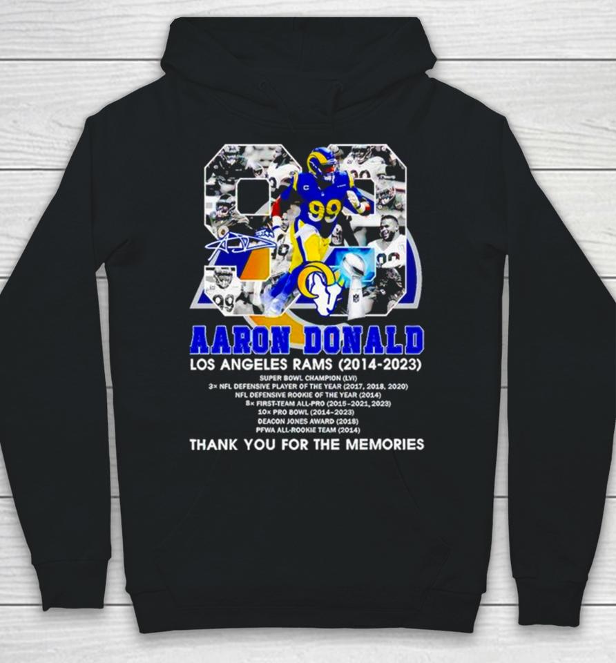 Aaron Donald Los Angeles Rams 2014 2023 Signature Thank You For The Memories Hoodie