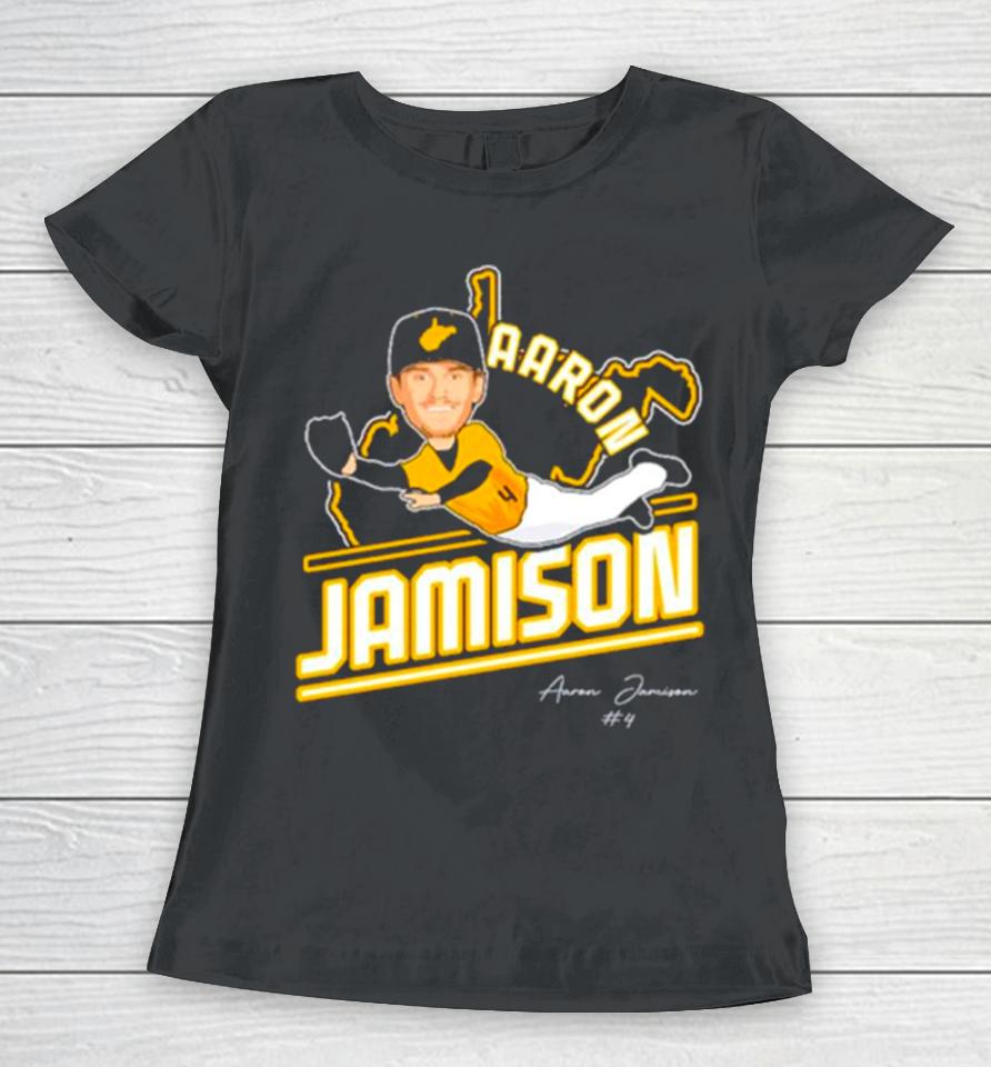 Aaron Jamison West Virginia University Cartoon 2023 Women T-Shirt