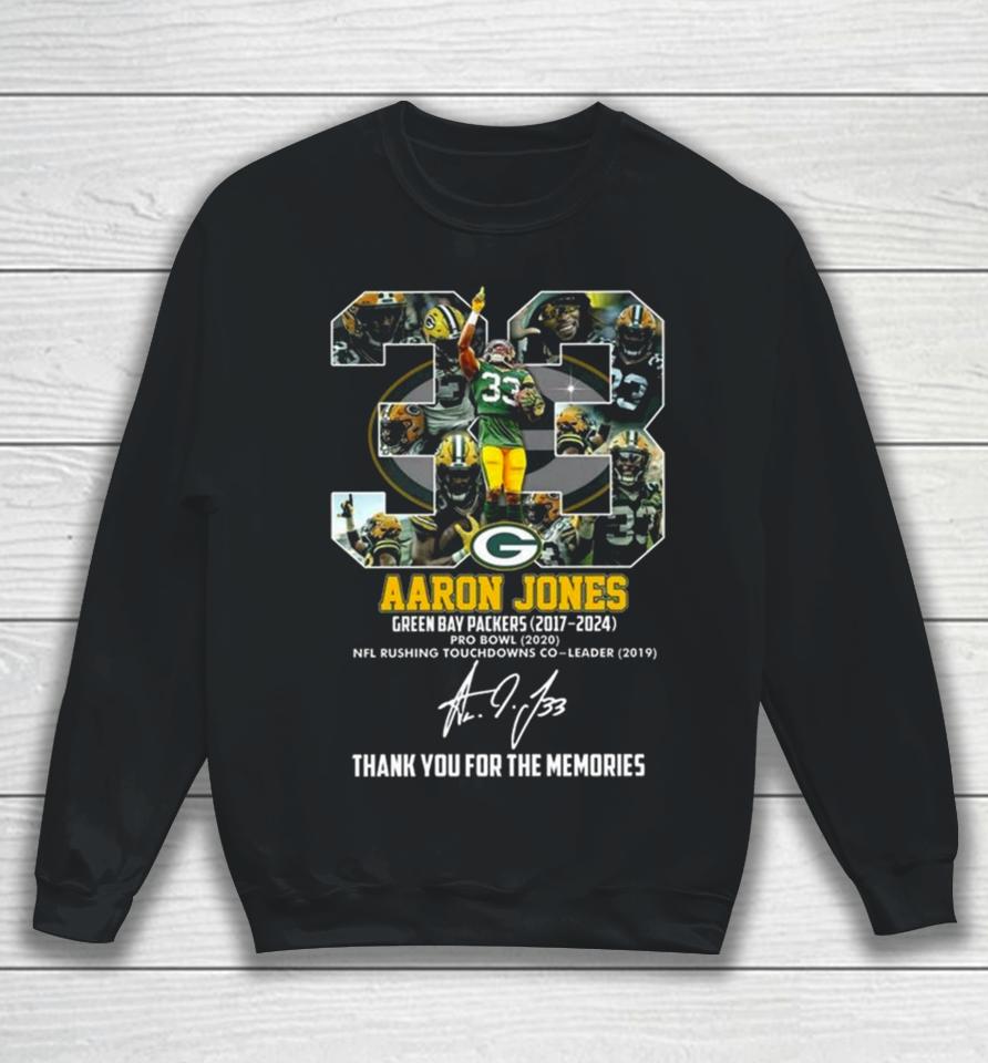 Aaron Jones Green Bay Packers 2017 2024 Thank You For The Memories Signature Sweatshirt