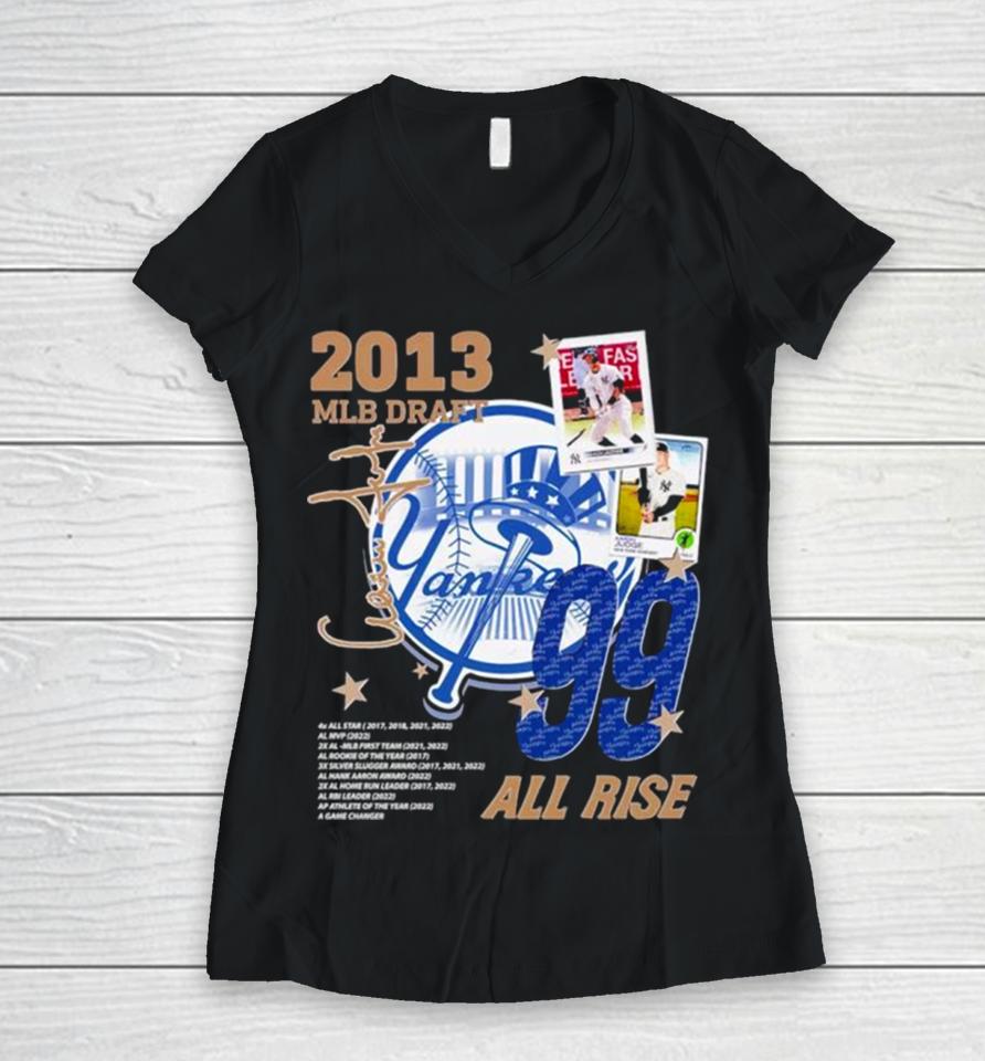 Aaron Judge 2013 Mlb Draft All Rise Vintage Women V-Neck T-Shirt