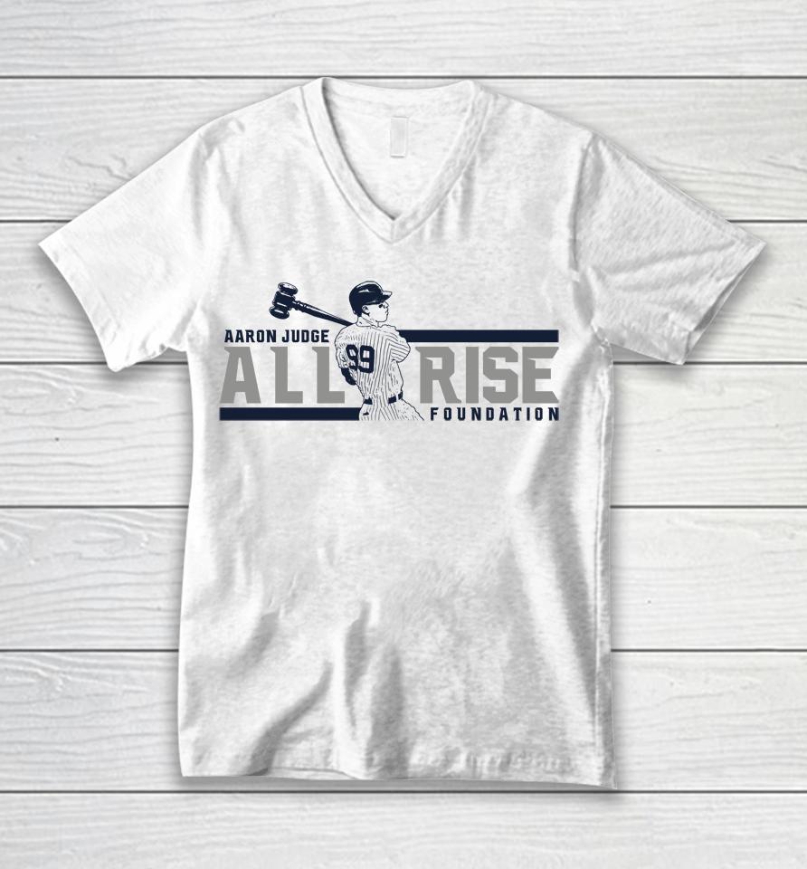 Aaron Judge All Rise Foundation Logo Unisex V-Neck T-Shirt