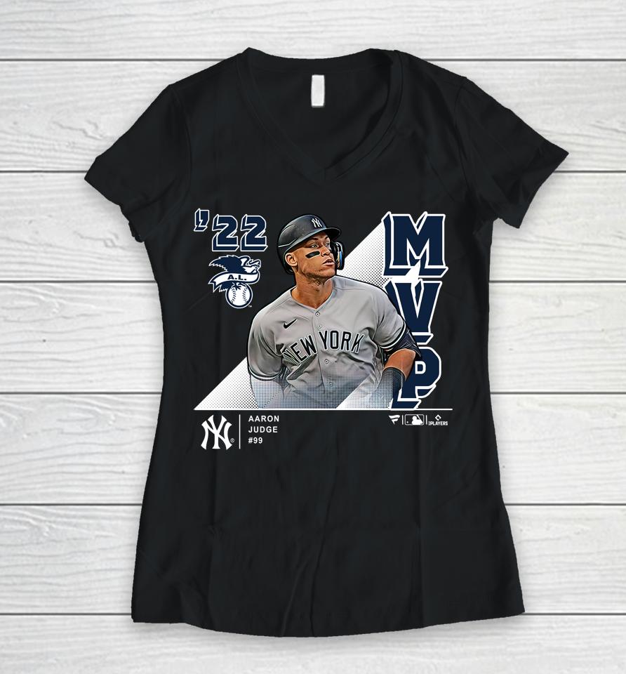 Aaron Judge New York Yankees Fanatics Branded 2022 Al Mvp Women V-Neck T-Shirt