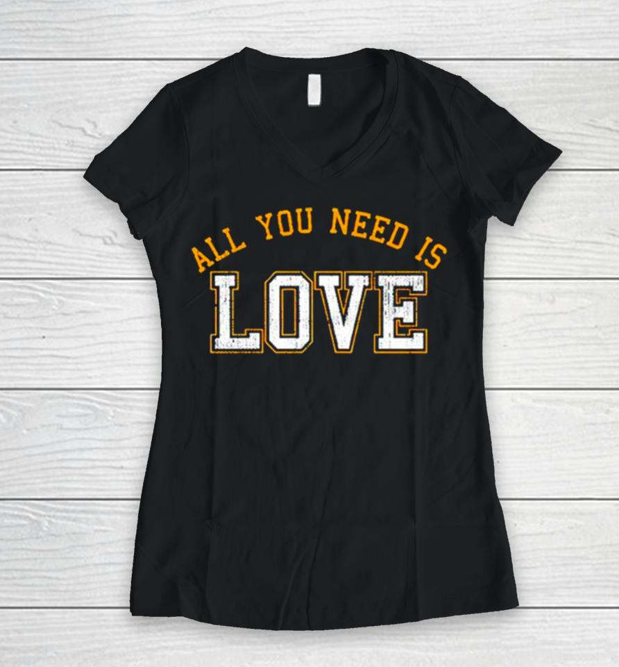 Aaron Nagler All You Need Is Love Women V-Neck T-Shirt