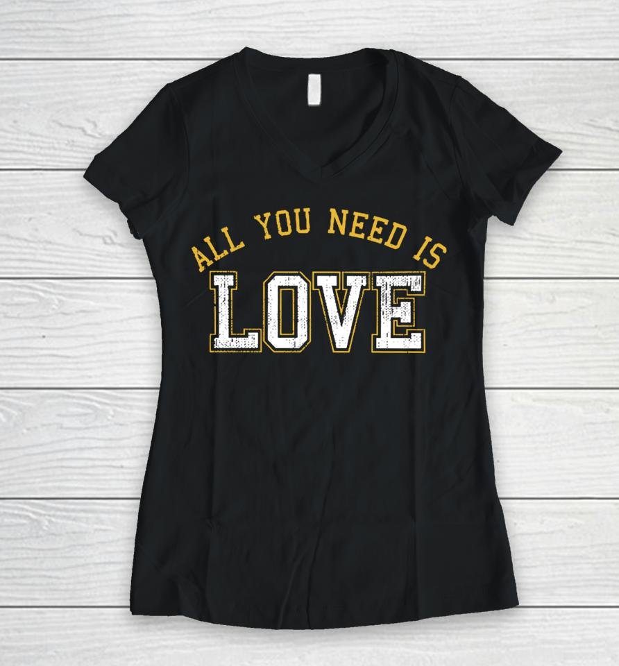 Aaron Nagler All You Need Is Love Women V-Neck T-Shirt