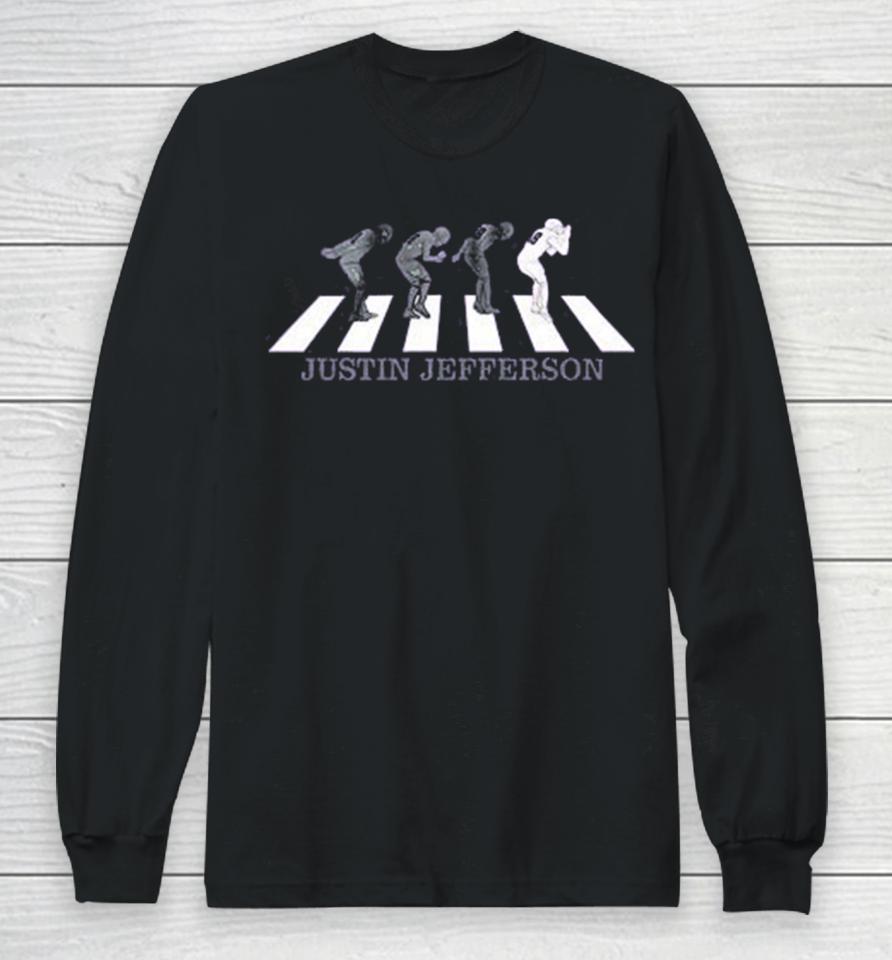 Abbey Road Griddy Justin Jefferson Minnesota Vikings Long Sleeve T-Shirt
