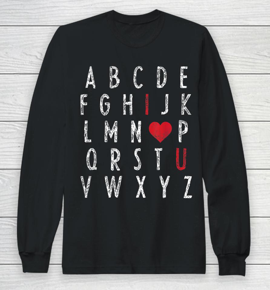 Abc Alphabet I Love You English Teacher Valentines Day Long Sleeve T-Shirt