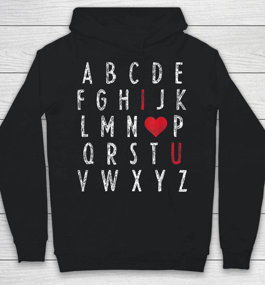 Abc Alphabet I Love You English Teacher Valentines Day Hoodie