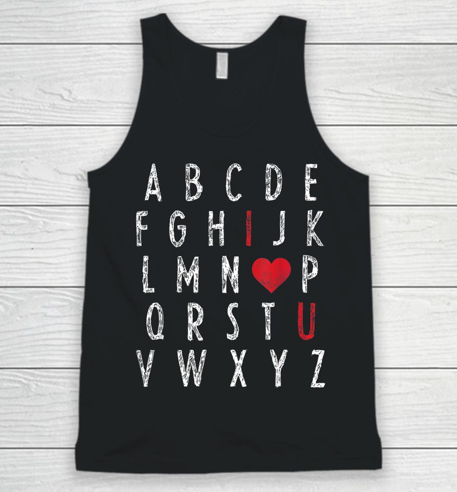Abc Alphabet I Love You English Teacher Valentines Day Unisex Tank Top