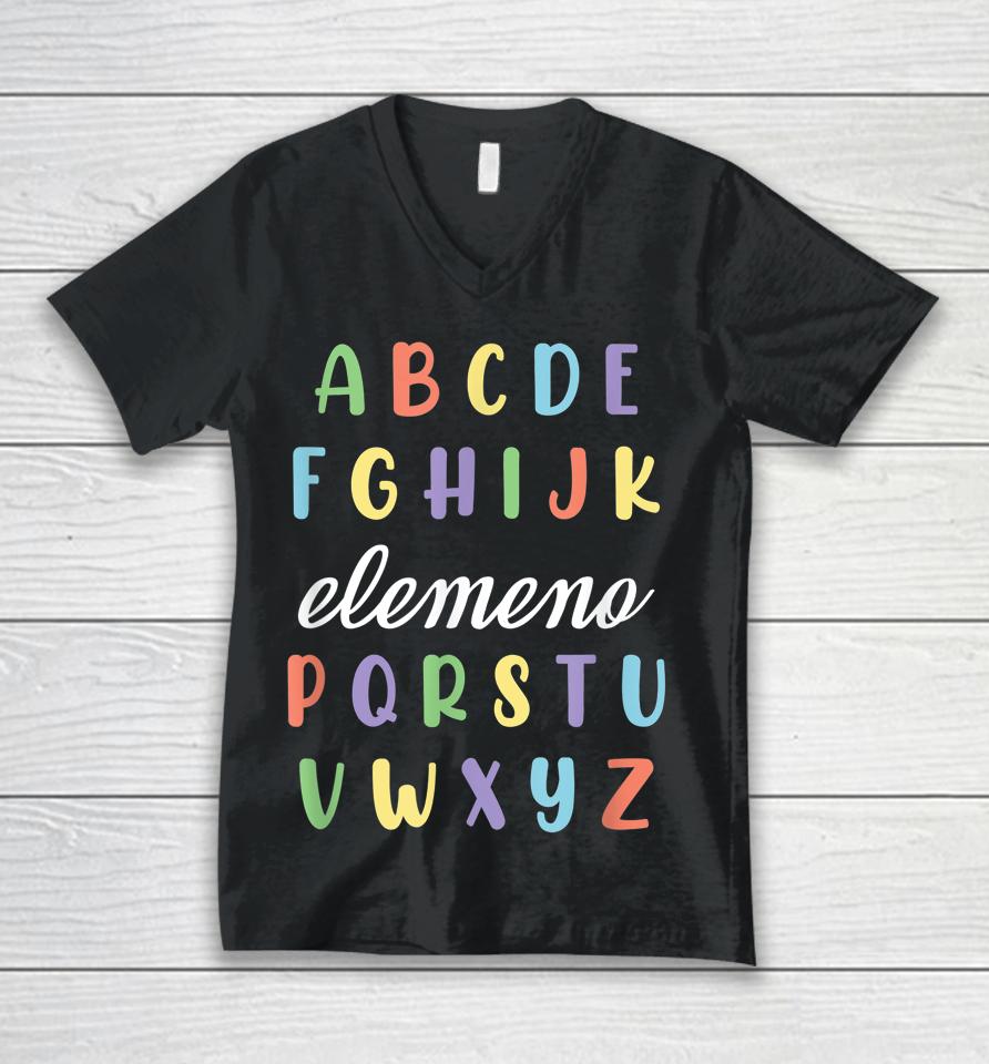Abc Elemeno Kindergarten Teacher Cute Gifts Back To School Unisex V-Neck T-Shirt