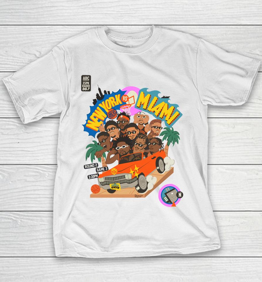 Abc Espn Radio 98 7 New York Knicks Vs Miami Youth T-Shirt