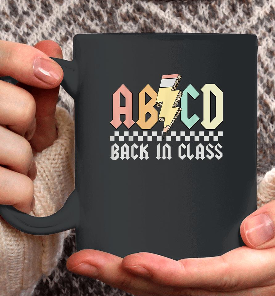 Abcd Alphabets Back In Class Pencil Lightning Teacher Rock Coffee Mug