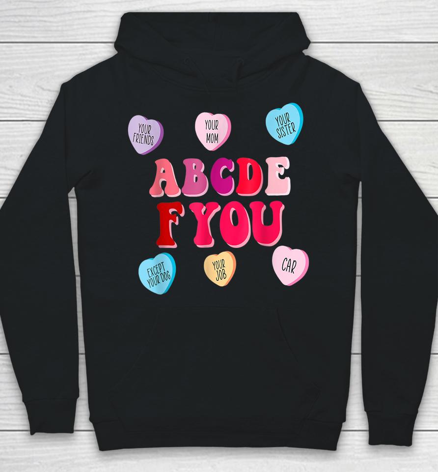 Abcdefu Hearts Funny Valentine's Day Hoodie