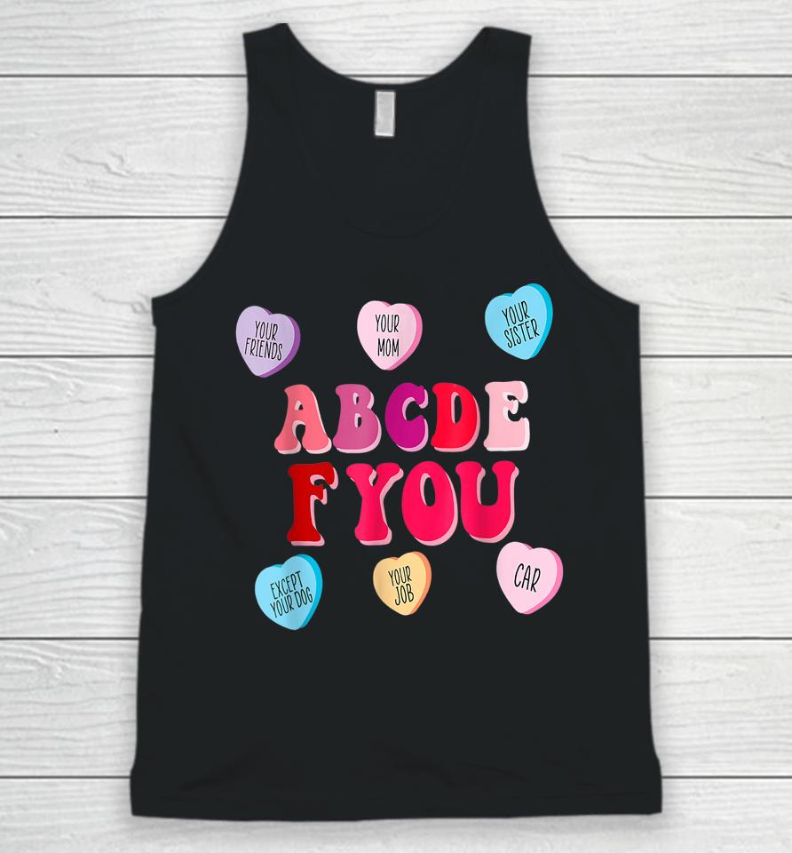 Abcdefu Hearts Funny Valentine's Day Unisex Tank Top