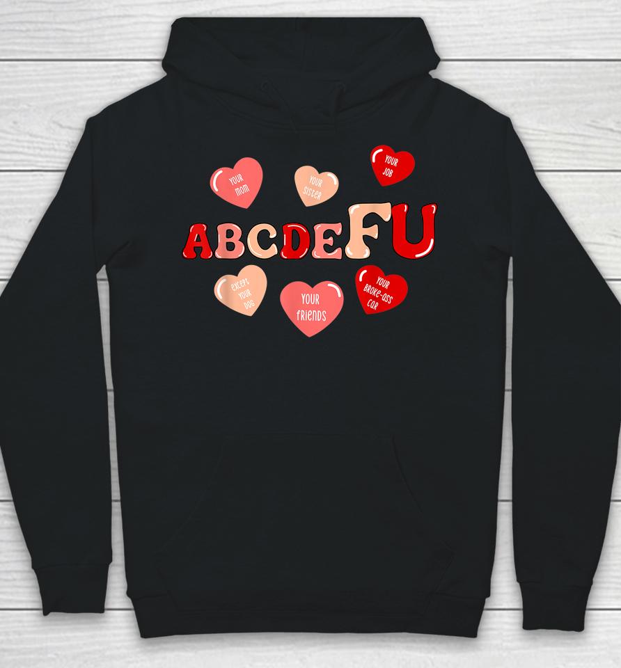 Abcdefu Retro Funny Heart Valentine's Day Hoodie