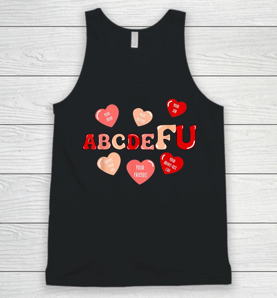 Abcdefu Retro Funny Heart Valentine's Day Unisex Tank Top