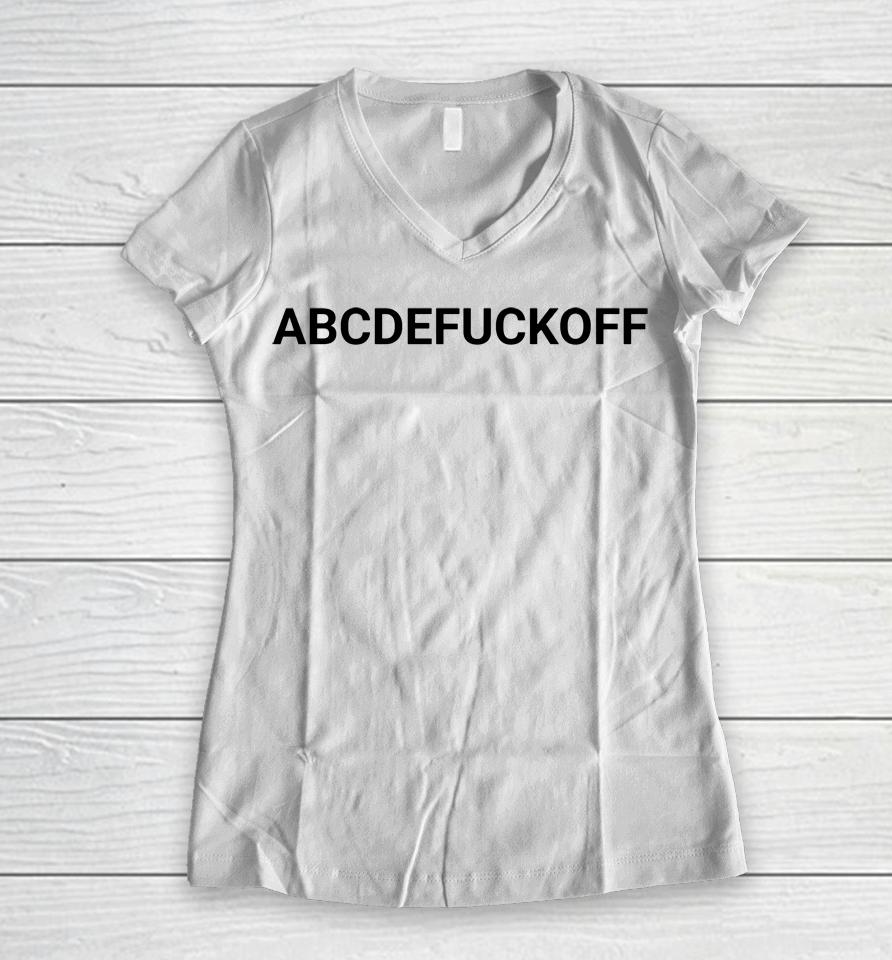 Abcdefuckoff White Women V-Neck T-Shirt