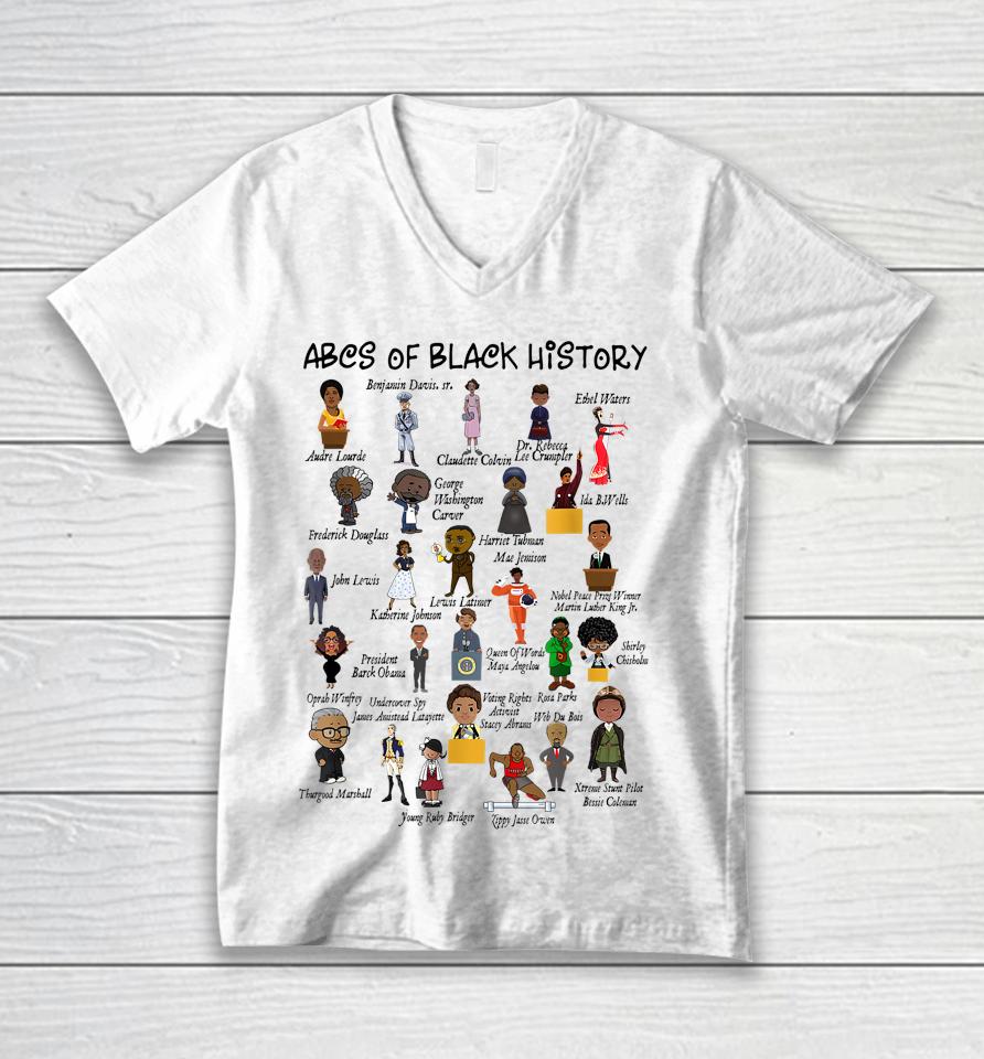 Abcs Of Black History Month Pride Teacher Gift Unisex V-Neck T-Shirt