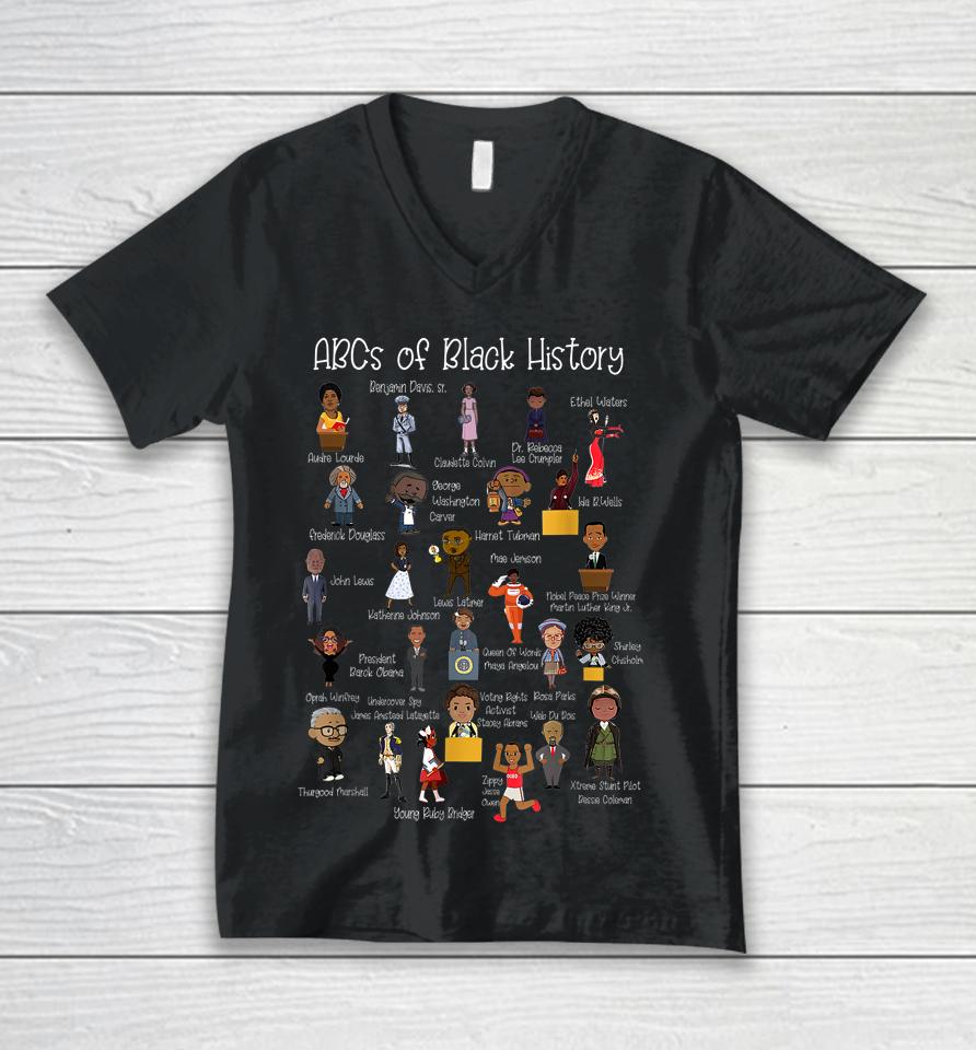 Abcs Of Black History Month Pride Women Men Teacher Gift Unisex V-Neck T-Shirt