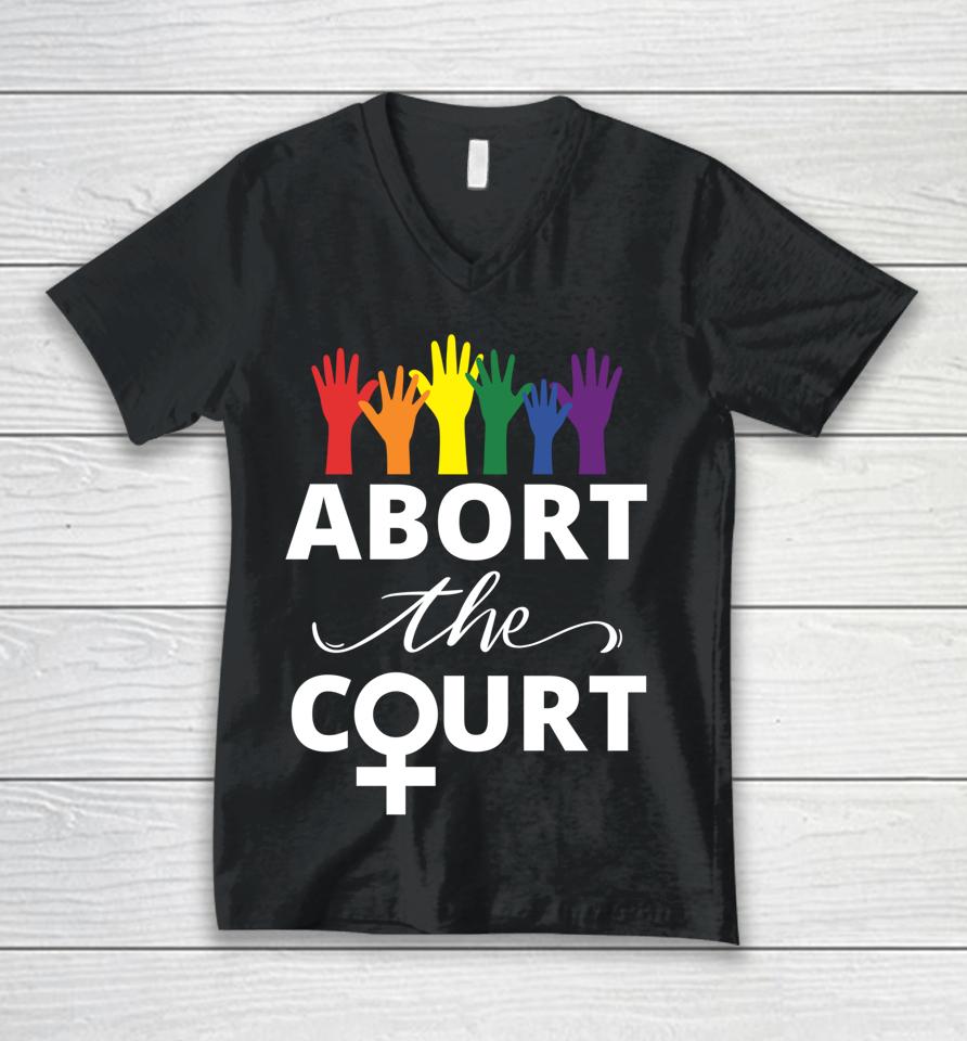 Abort The Court Unisex V-Neck T-Shirt