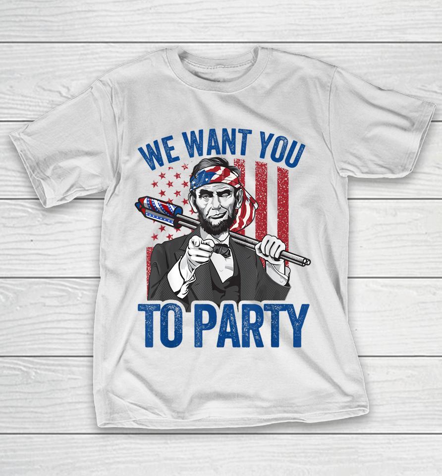 Abraham Lincoln 4Th Of July Shirt Men American Usa Flag T-Shirt