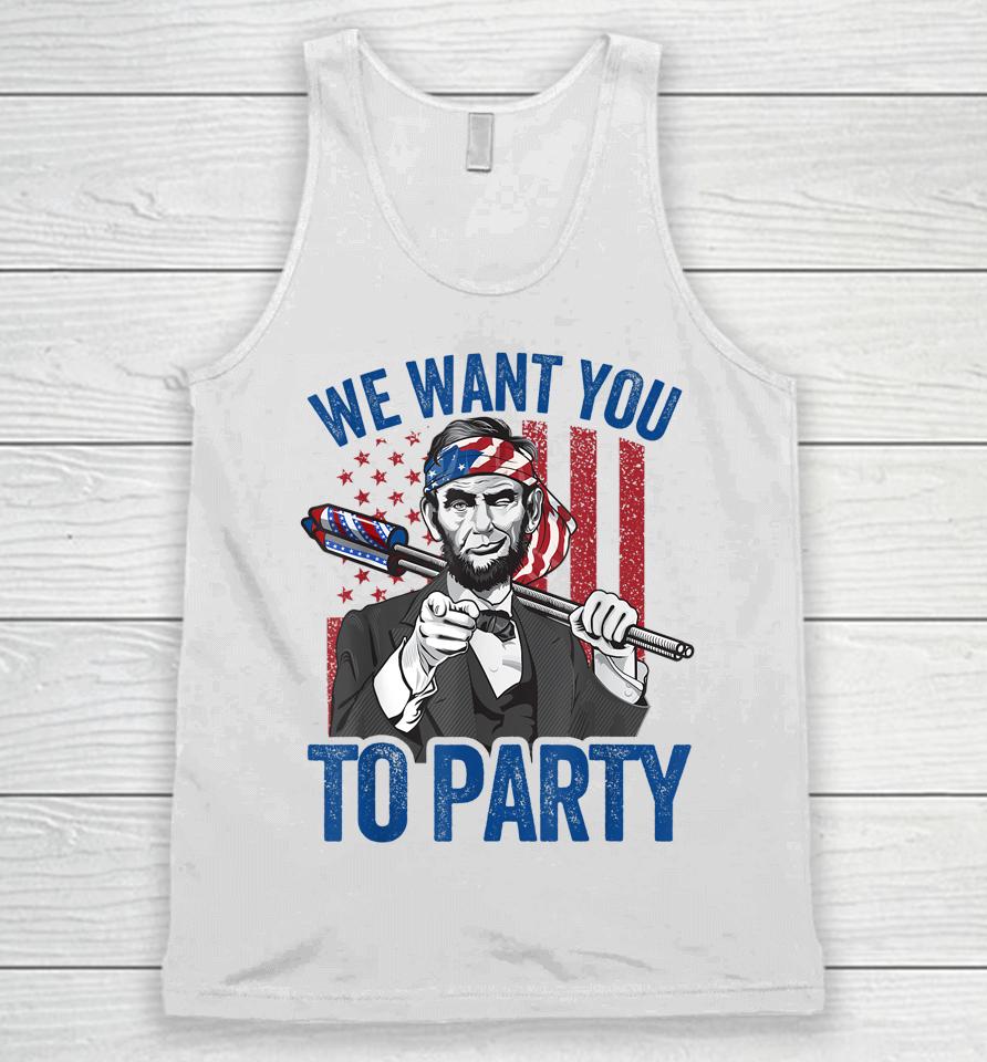 Abraham Lincoln 4Th Of July Shirt Men American Usa Flag Unisex Tank Top