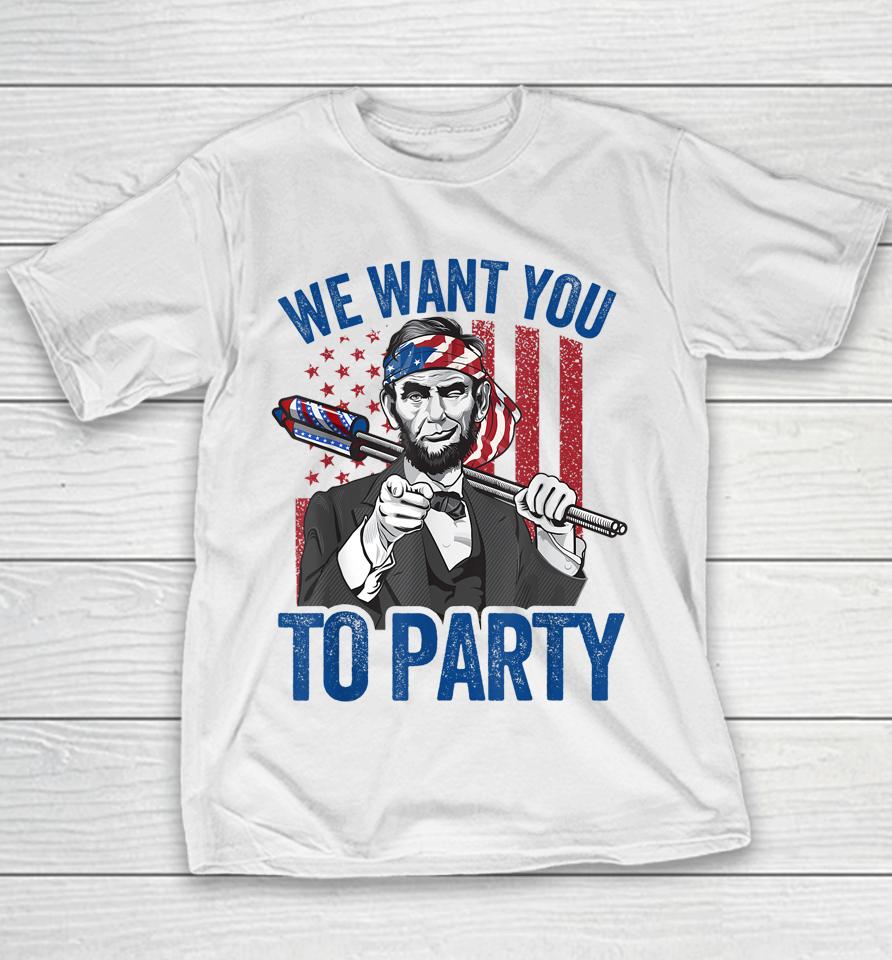Abraham Lincoln 4Th Of July Shirt Men American Usa Flag Youth T-Shirt