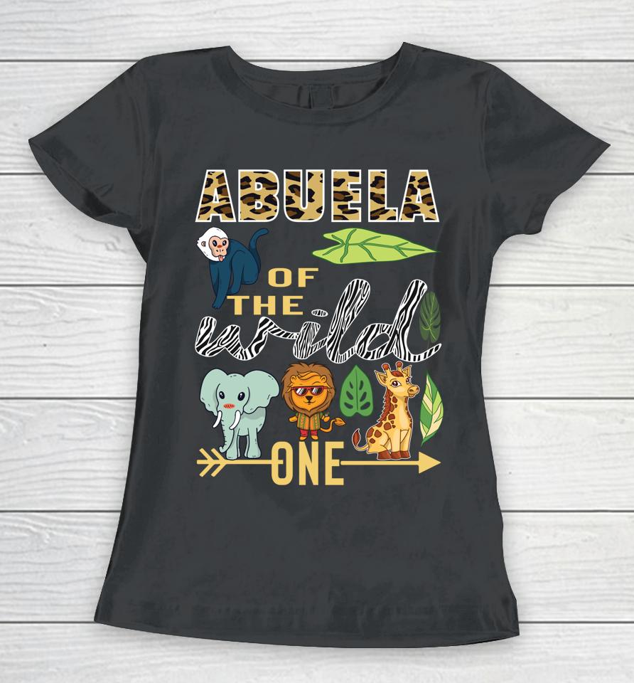 Abuela Of The Wild One Zoo Mother Birthday Safari Jungle Women T-Shirt