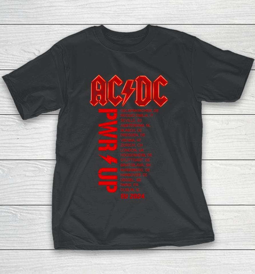 Ac Dc Band Power Up European Tour 2024 Youth T-Shirt