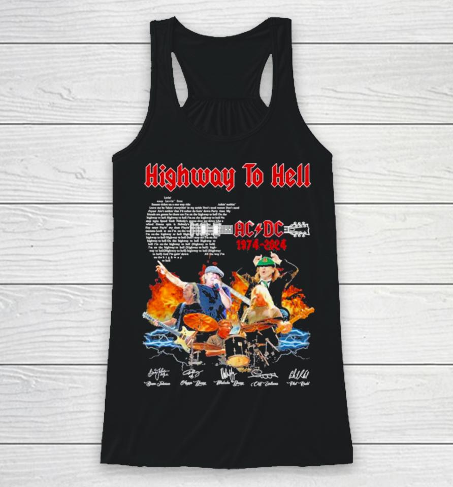 Ac Dc High To Hell 1974 2024 Signatures Racerback Tank