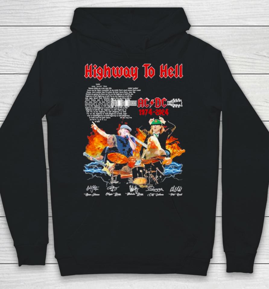 Ac Dc High To Hell 1974 2024 Signatures Hoodie