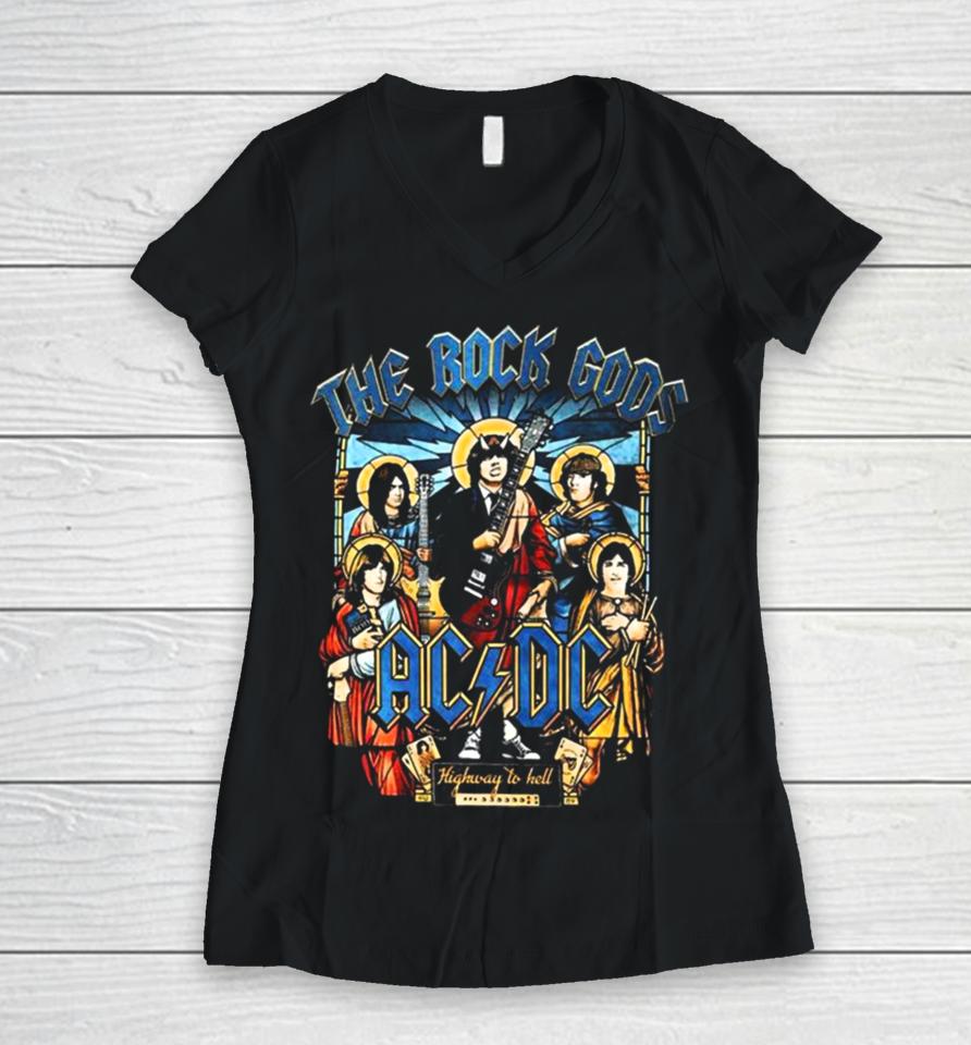 Ac Dc The Rock Gods Fan Love Highway To Hell Women V-Neck T-Shirt