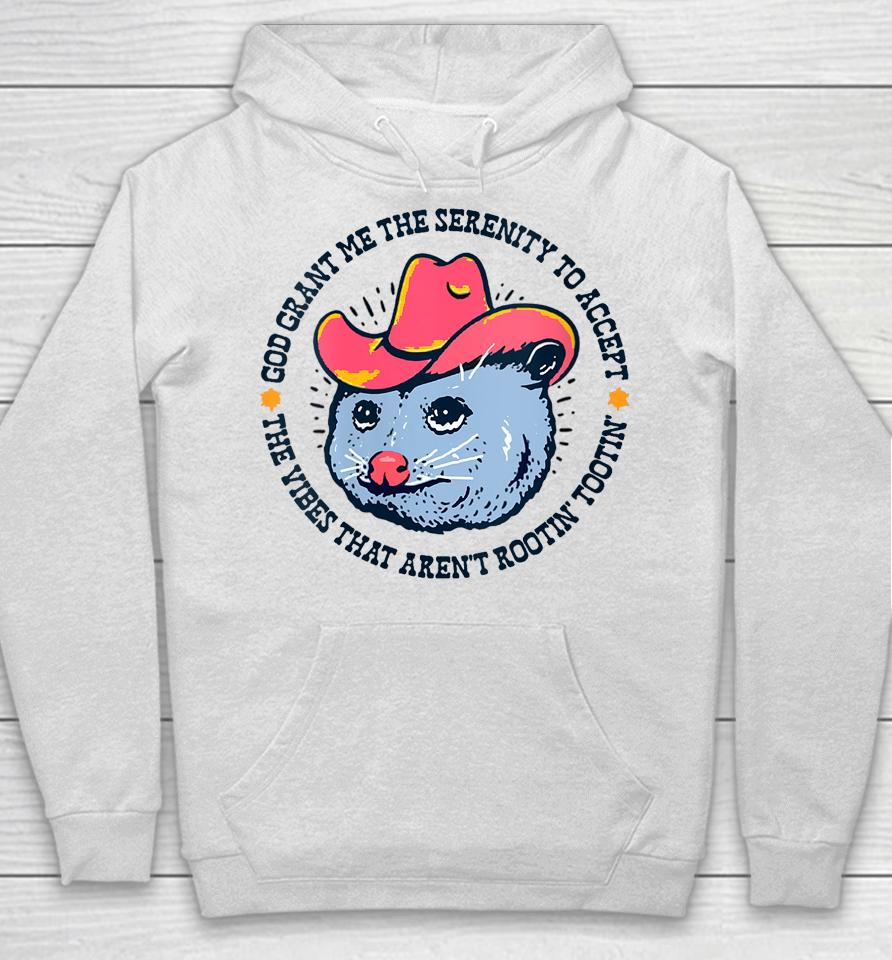 Accept The Vibes That Aren't Rootin' Tootin' Funny Opossum Hoodie