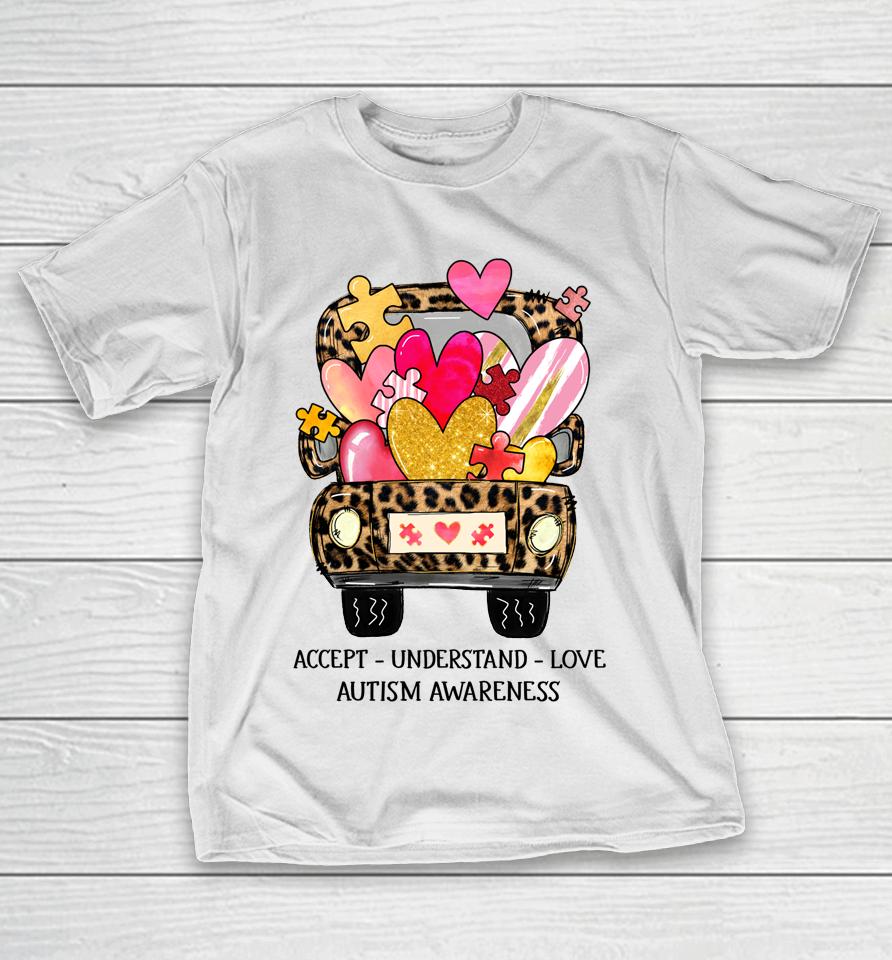 Accept Understand Love Autism Awareness Support Valentine T-Shirt