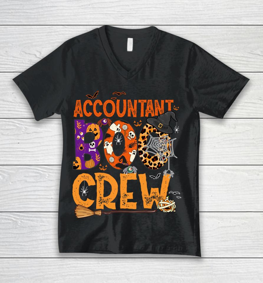 Accountant Boo Crew Halloween Costume Spooky Accountant Unisex V-Neck T-Shirt