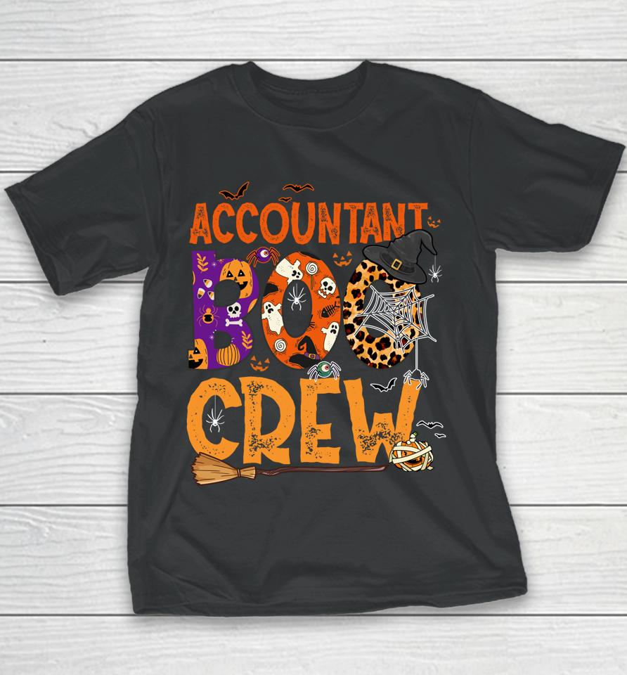 Accountant Boo Crew Halloween Costume Spooky Accountant Youth T-Shirt