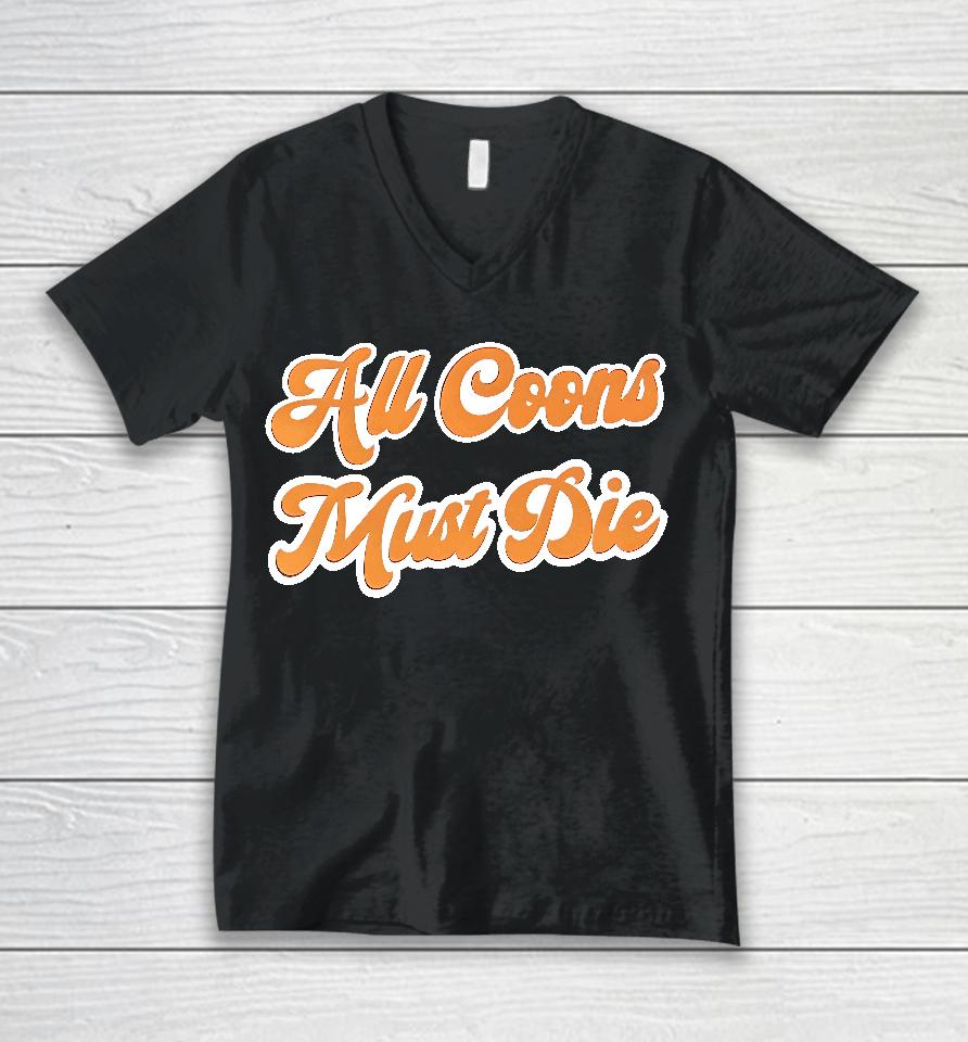 Acmd All Coons Must Die Unisex V-Neck T-Shirt