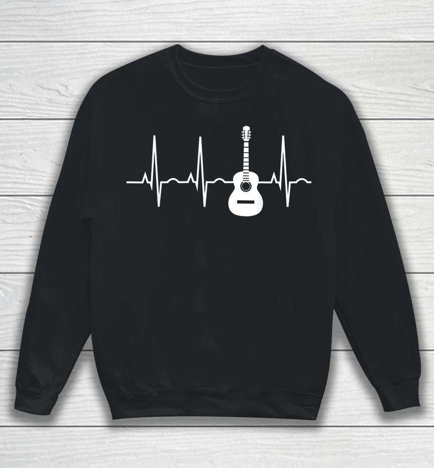 Acoustic Guitar Heartbeat Sweatshirt
