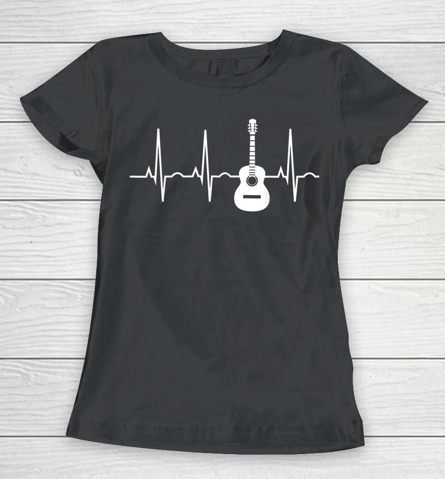 Acoustic Guitar Heartbeat Women T-Shirt