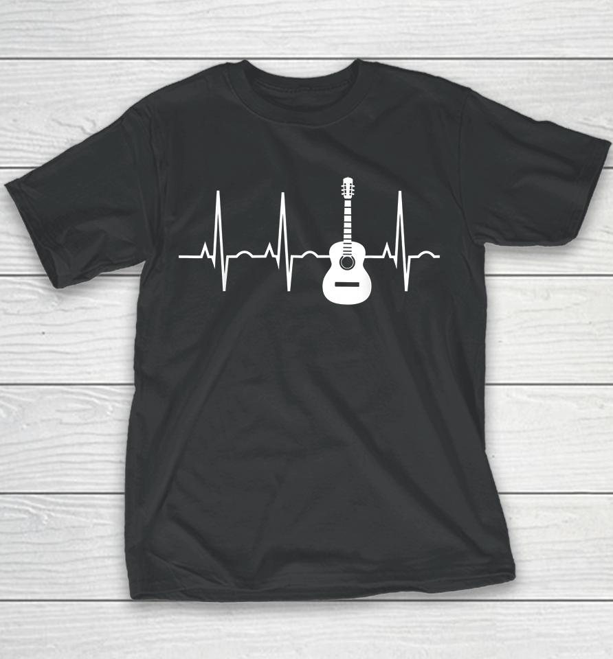 Acoustic Guitar Heartbeat Youth T-Shirt