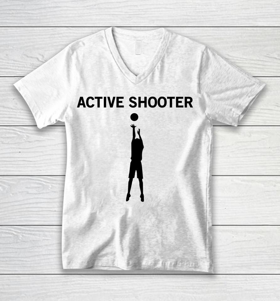 Active Shooter Basketball Lovers Unisex V-Neck T-Shirt