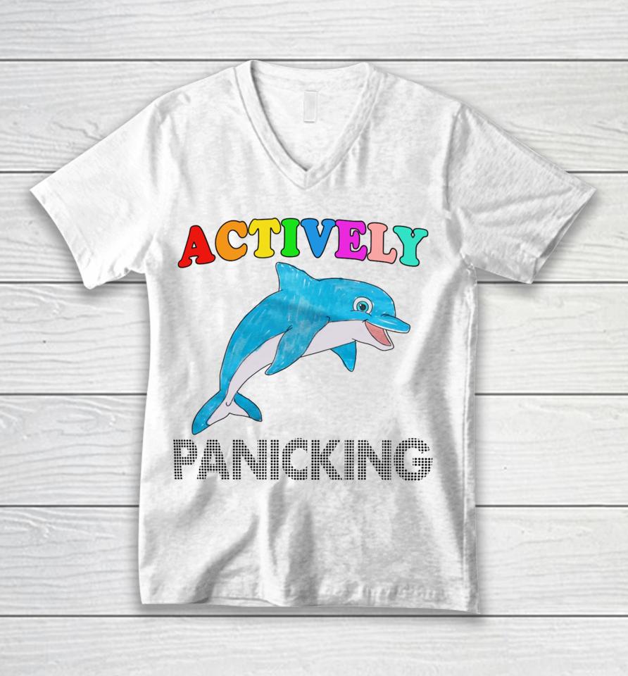 Actively Panicking Unisex V-Neck T-Shirt