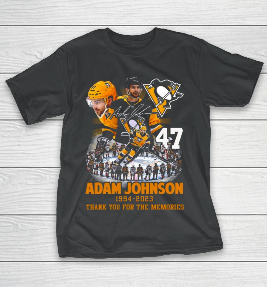 Adam Johnson Pittsburgh Penguins 1994 2023 Thank You For The Memories Signatures T-Shirt