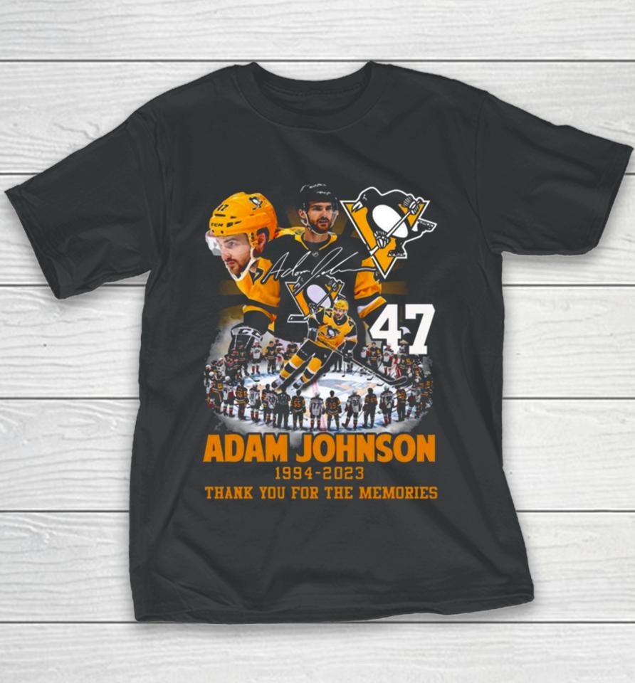 Adam Johnson Pittsburgh Penguins 1994 2023 Thank You For The Memories Signatures Youth T-Shirt