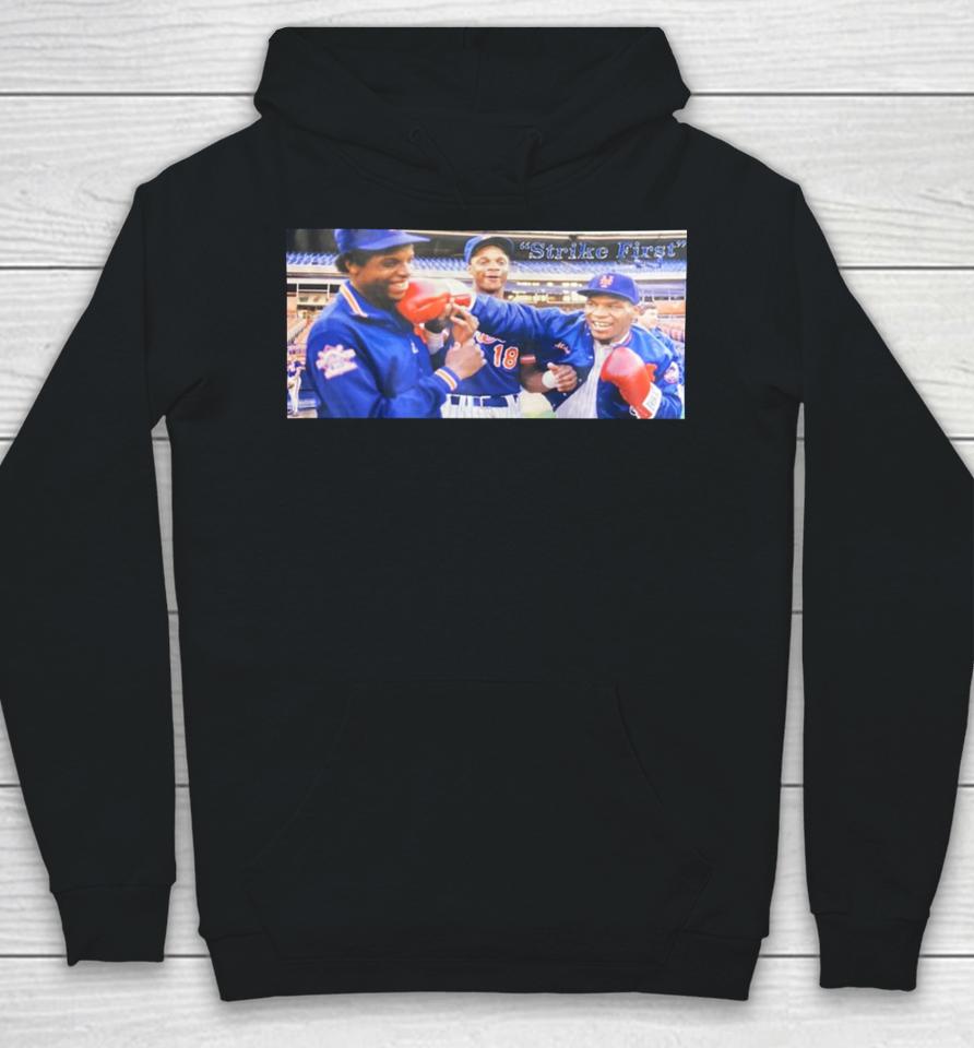 Adrian House Wearing Strike First Dwight Gooden Darryl Strawberry And Mike Tyson Tee Hoodie