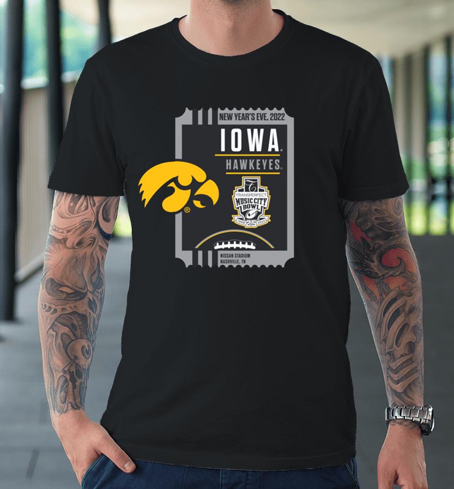 Adult 2022 Transperfect Music City Bowl Iowa Black Premium T-Shirt