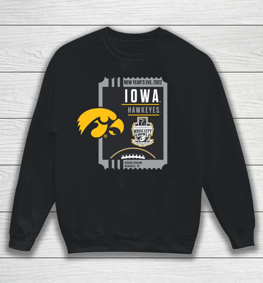 Adult 2022 Transperfect Music City Bowl Iowa Black Sweatshirt