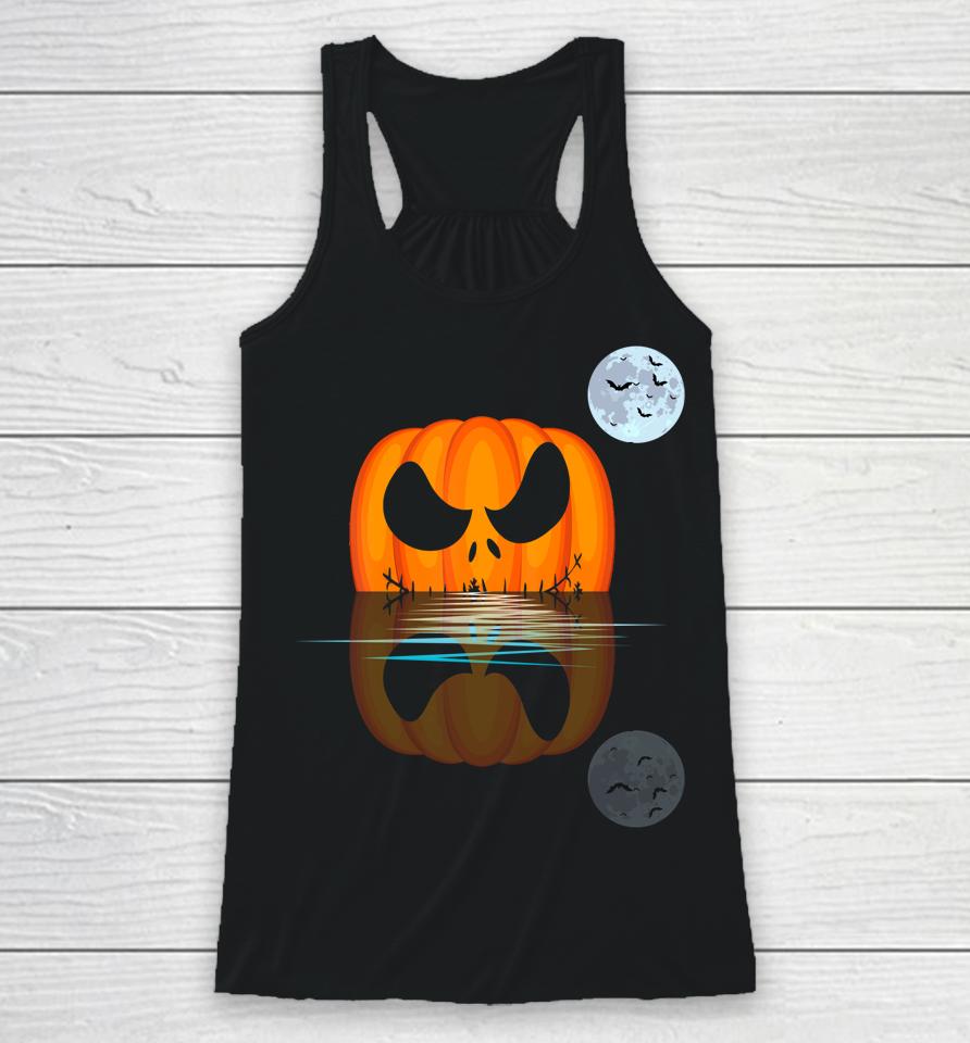 Adult Pumpkin Costume For Halloween Funny Scary Racerback Tank
