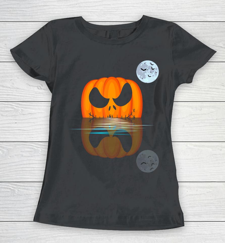 Adult Pumpkin Costume For Halloween Funny Scary Women T-Shirt